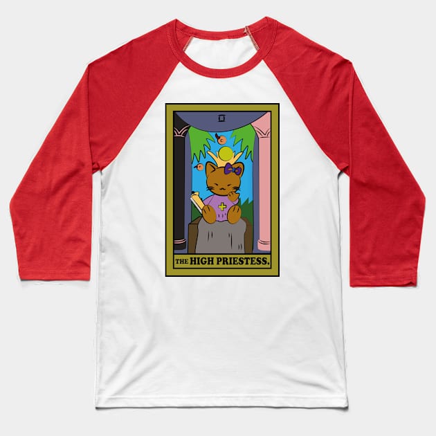 TAROT CARDS | THE HIGH PRIESTESS. | CAT Baseball T-Shirt by Byntar